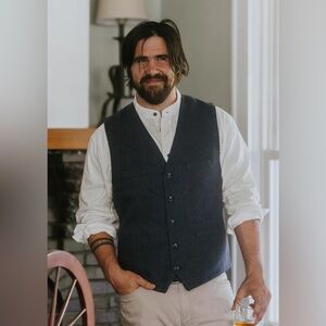 Celtic Ranchwear Wool Blend Tweed Herringbone Vest Waistcoat